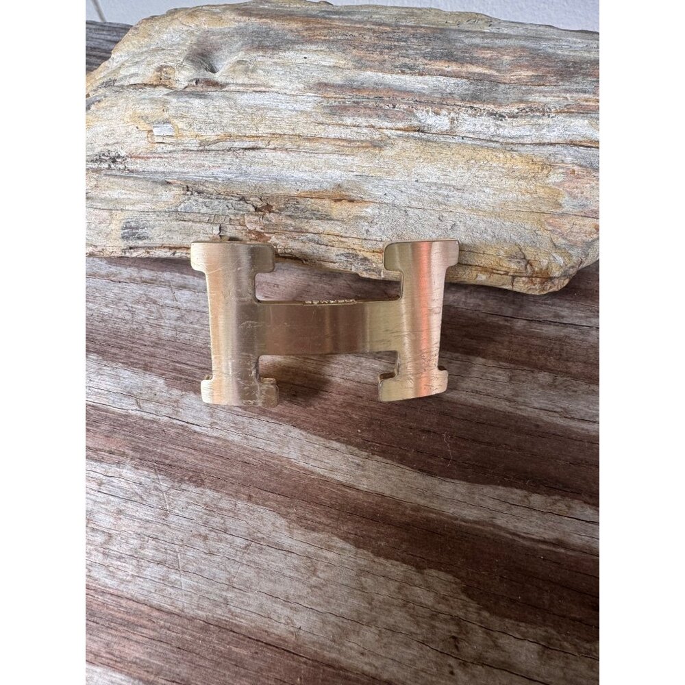 Hermès H Constance Belt Buckle Gold Tone Brushed Finish Fits 32mm Strap - Picture 10 of 10